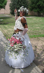 Image of Baton Bob in a wedding dress licensed under Creative Commons, from Flickr user Duane C Moody