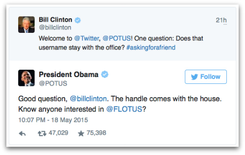 Clinton and Obama tweets