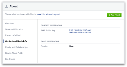 Facebook contact preferences