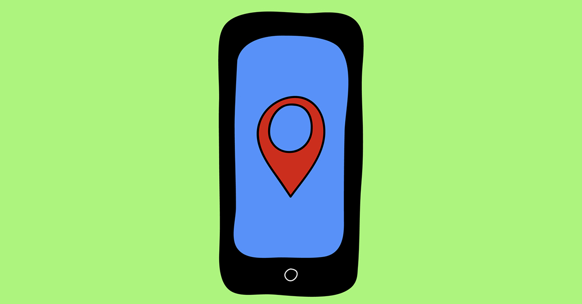 Phone with location. Image courtesy of Shutterstock.