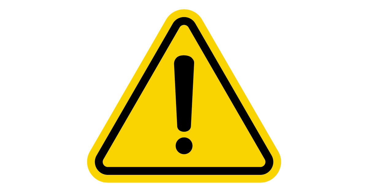 Warning sign. Image courtesy of Shutterstock.