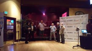 Security Blogger Meet-up organizers prepare to announce the award winners. From left: Jennifer Leggio, Martin McKeay, Alan Shimel, George Hulme, Mike Rothman and Rich Mogull